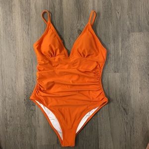 Orange Triangle Top One-Piece Swimsuit